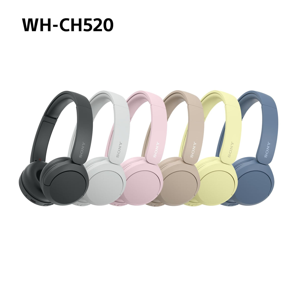 Sony WH-CH520 Wireless Bluetooth On-Ear Headphones, Lightweight Design, Up to 50 Hr Battery Life, Quick Charge, EQ, Clear Call Quality, iOS & Android, Black