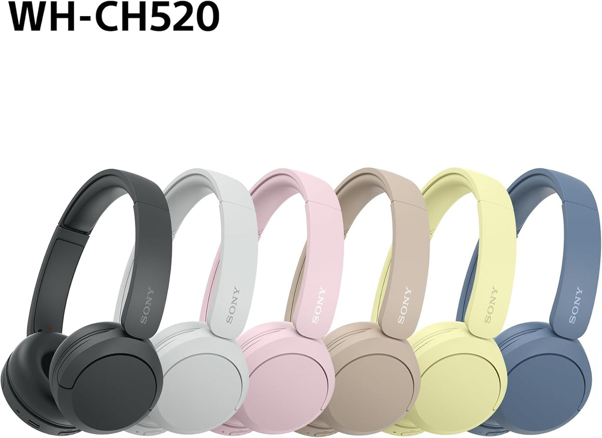 Sony WH-CH520 Wireless Bluetooth On-Ear Headphones, Lightweight Design, Up to 50 Hr Battery Life, Quick Charge, EQ, Clear Call Quality, iOS & Android, Black