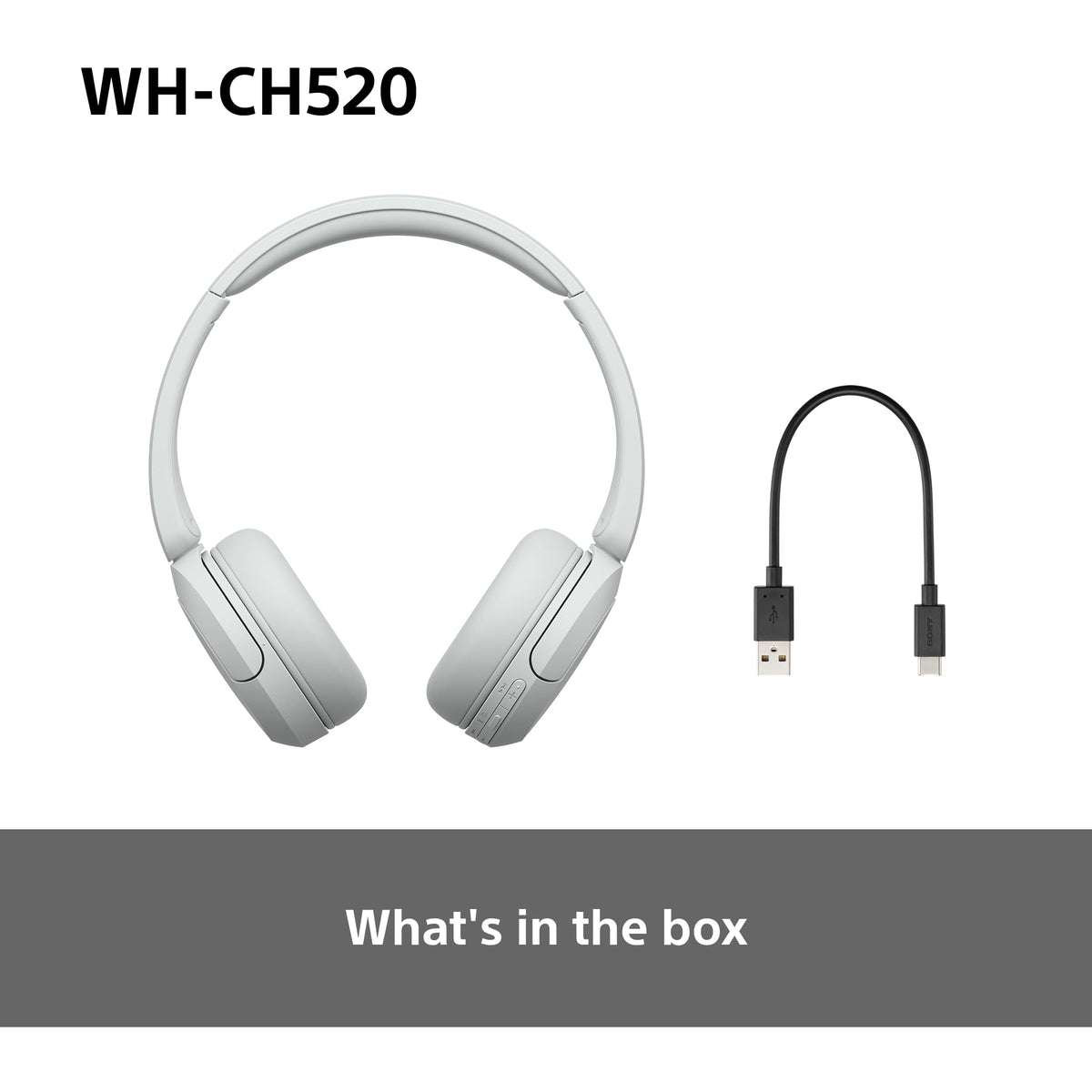 Sony WH-CH520 Wireless Bluetooth On-Ear Headphones, Lightweight Design, Up to 50 Hr Battery Life, Quick Charge, EQ, Clear Call Quality, iOS & Android, Black