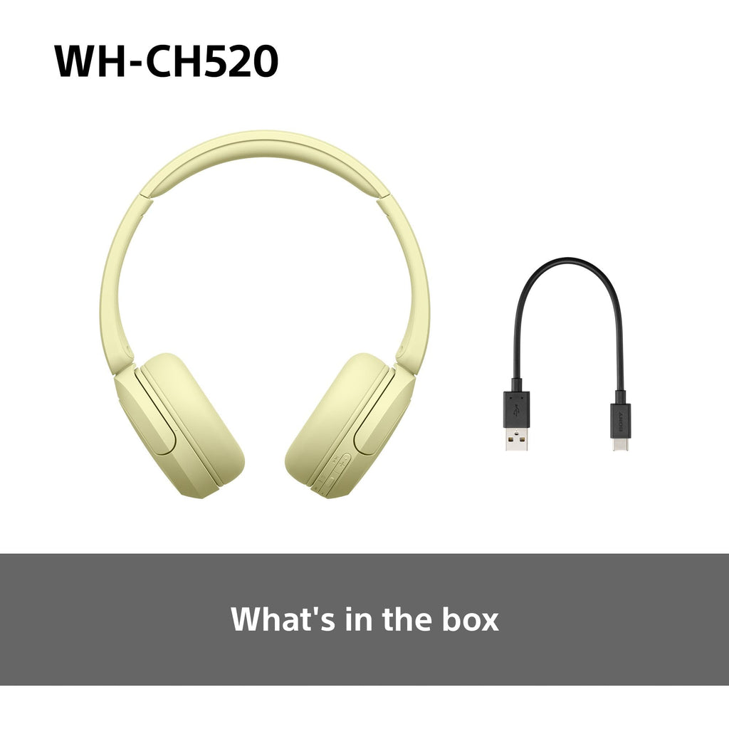 Sony WH-CH520 Wireless Bluetooth On-Ear Headphones, Lightweight Design, Up to 50 Hr Battery Life, Quick Charge, EQ, Clear Call Quality, iOS & Android, Black