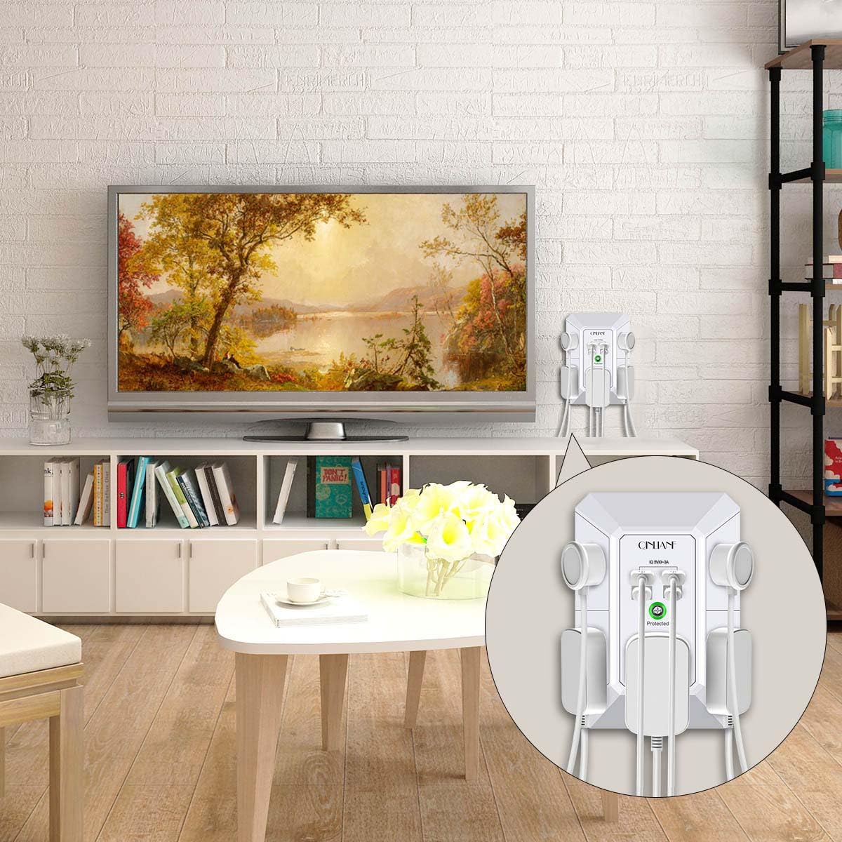 Wall Charger, Surge Protector, QINLIANF 5 Outlet Extender with 4 USB Ports