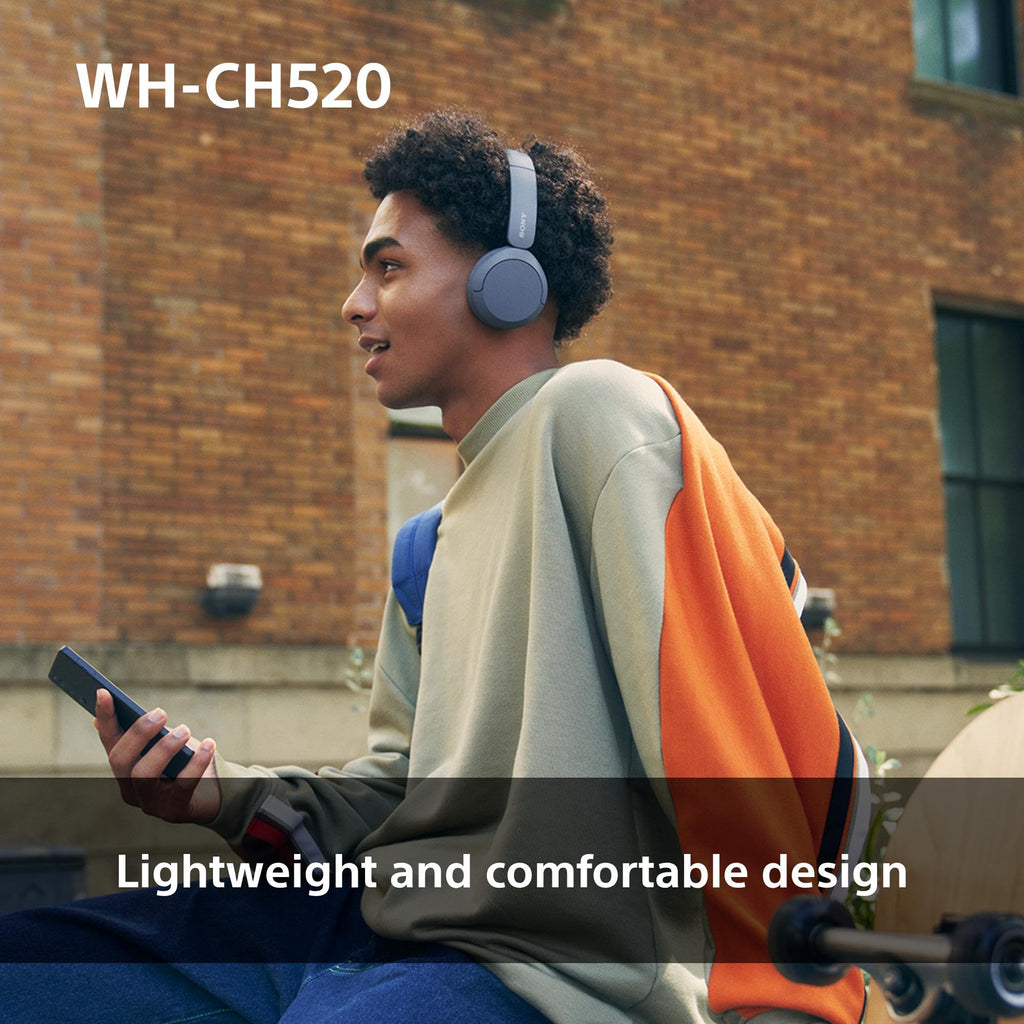 Sony WH-CH520 Wireless Bluetooth On-Ear Headphones, Lightweight Design, Up to 50 Hr Battery Life, Quick Charge, EQ, Clear Call Quality, iOS & Android, Black