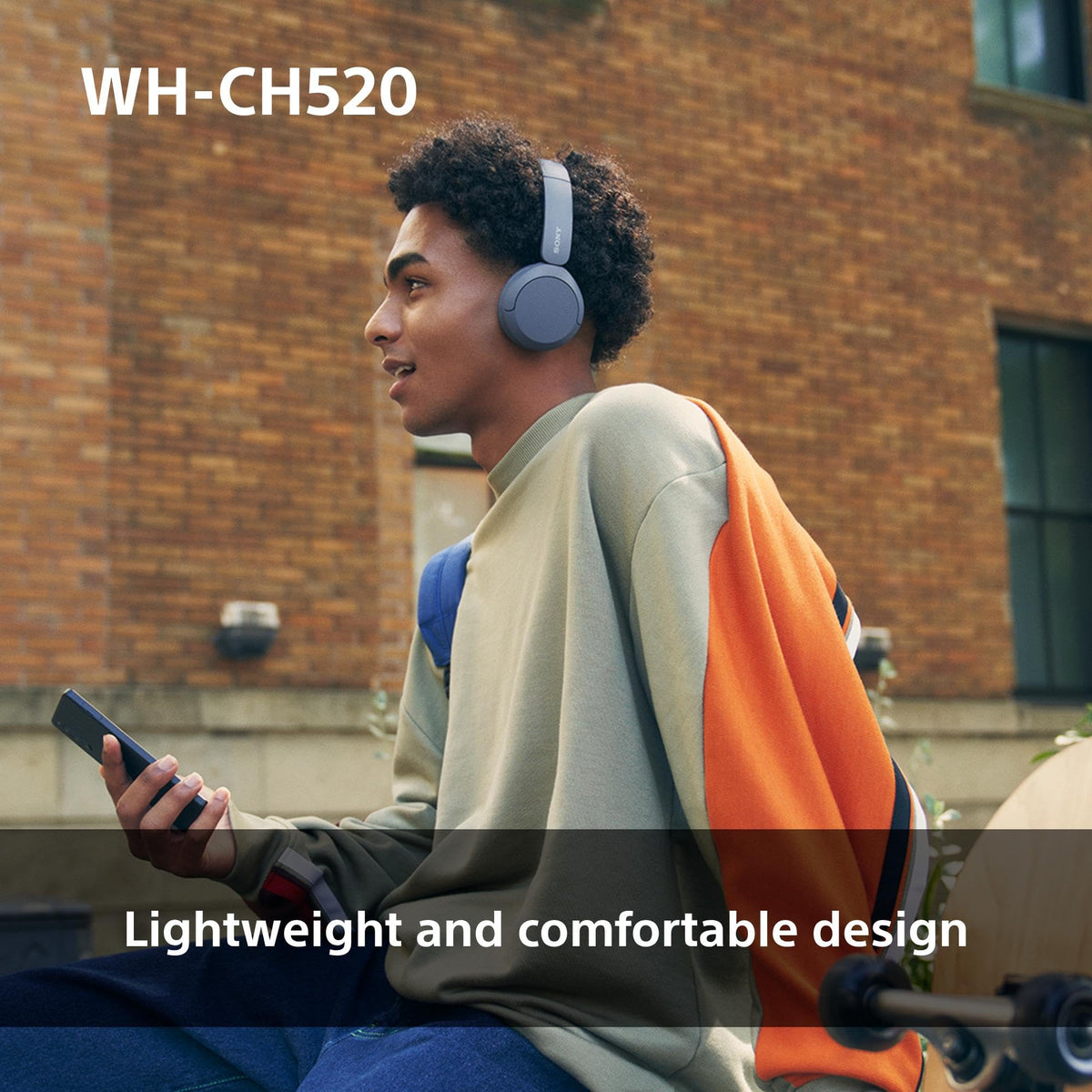 Sony WH-CH520 Wireless Bluetooth On-Ear Headphones, Lightweight Design, Up to 50 Hr Battery Life, Quick Charge, EQ, Clear Call Quality, iOS & Android, Black