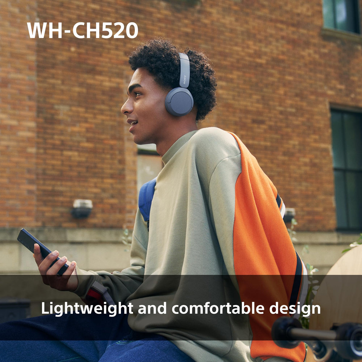 Sony WH-CH520 Wireless Bluetooth On-Ear Headphones, Lightweight Design, Up to 50 Hr Battery Life, Quick Charge, EQ, Clear Call Quality, iOS & Android, Black